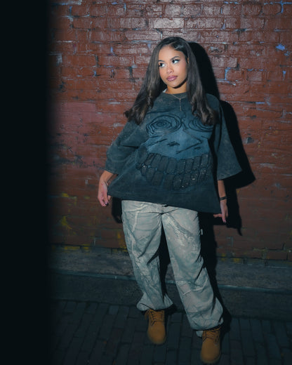 "Bad Intentions" Acid Wash Tee (Charcoal)