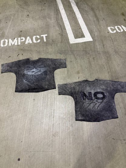 "Bad Intentions" Acid Wash Tee (Charcoal)
